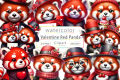 Valentine Red Panda Clipart Bundle - CraftNest - Digital Crafting and Art