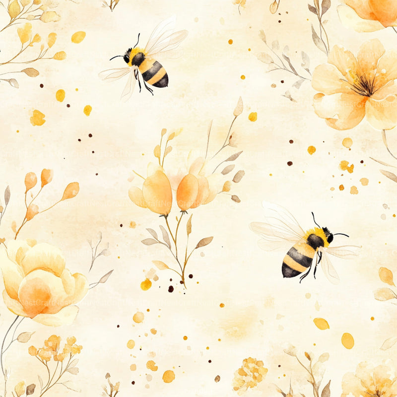 Lovely Bee Digital Paper - CraftNest - Digital Crafting and Art