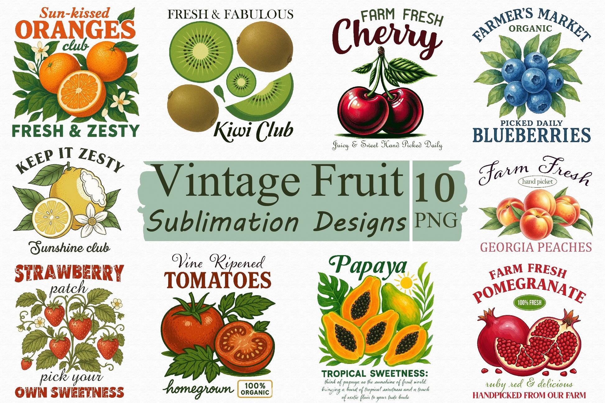 Vintage Fruit Clipart Bundle - CraftNest - Digital Crafting and Art