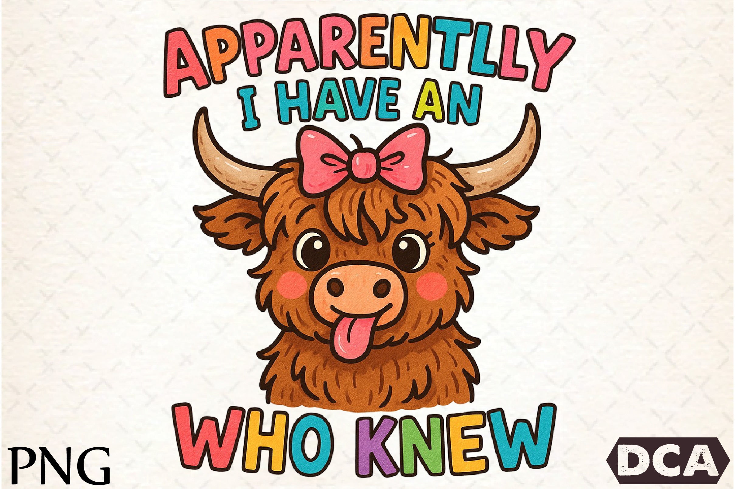 Funny Highland Cow Sarcastic Clipart Bundle