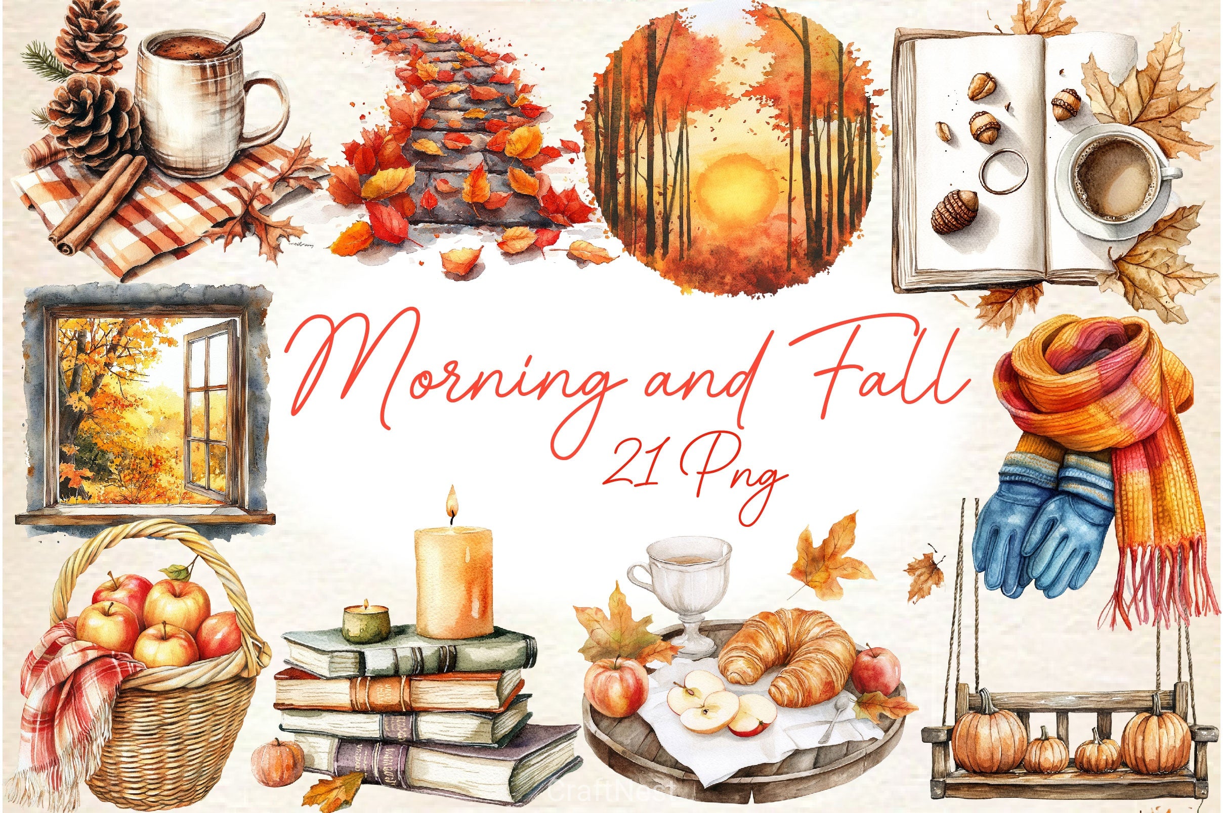 Morning And Fall Clipart Bundle 2 - CraftNest - Digital Crafting and Art