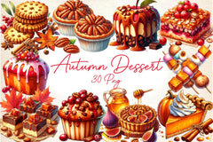 Autumn Dessert Clipart Bundle - CraftNest - Digital Crafting and Art