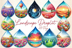 Landscape Water Droplet Clipart Bundle 3 - CraftNest - Digital Crafting and Art