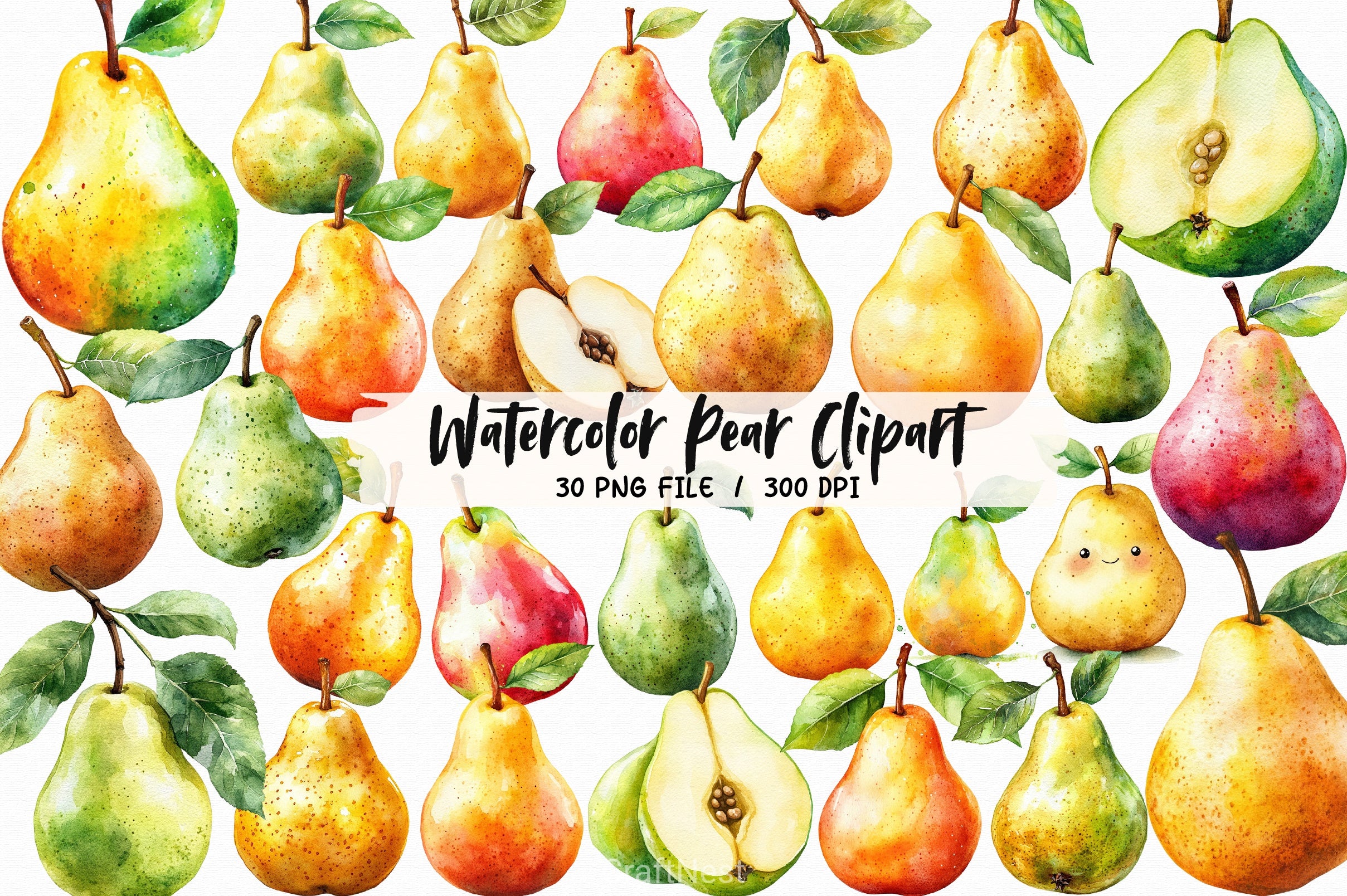 Pear Clipart Bundle - CraftNest - Digital Crafting and Art
