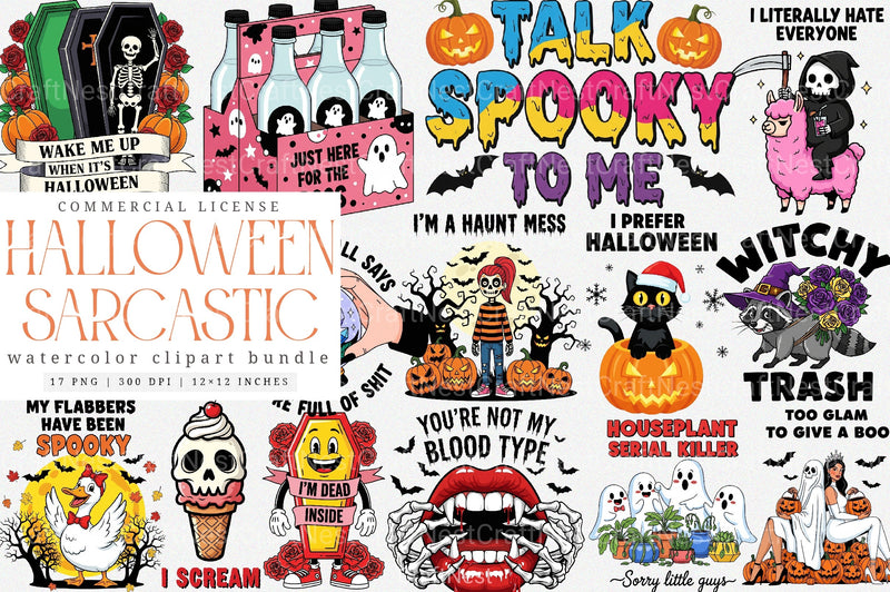 Sarcastic Halloween Clipart Bundle - CraftNest - Digital Crafting and Art