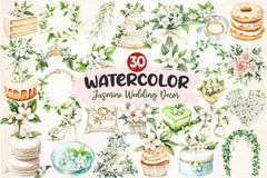 Jasmine Wedding Decor Clipart Bundle - CraftNest - Digital Crafting and Art