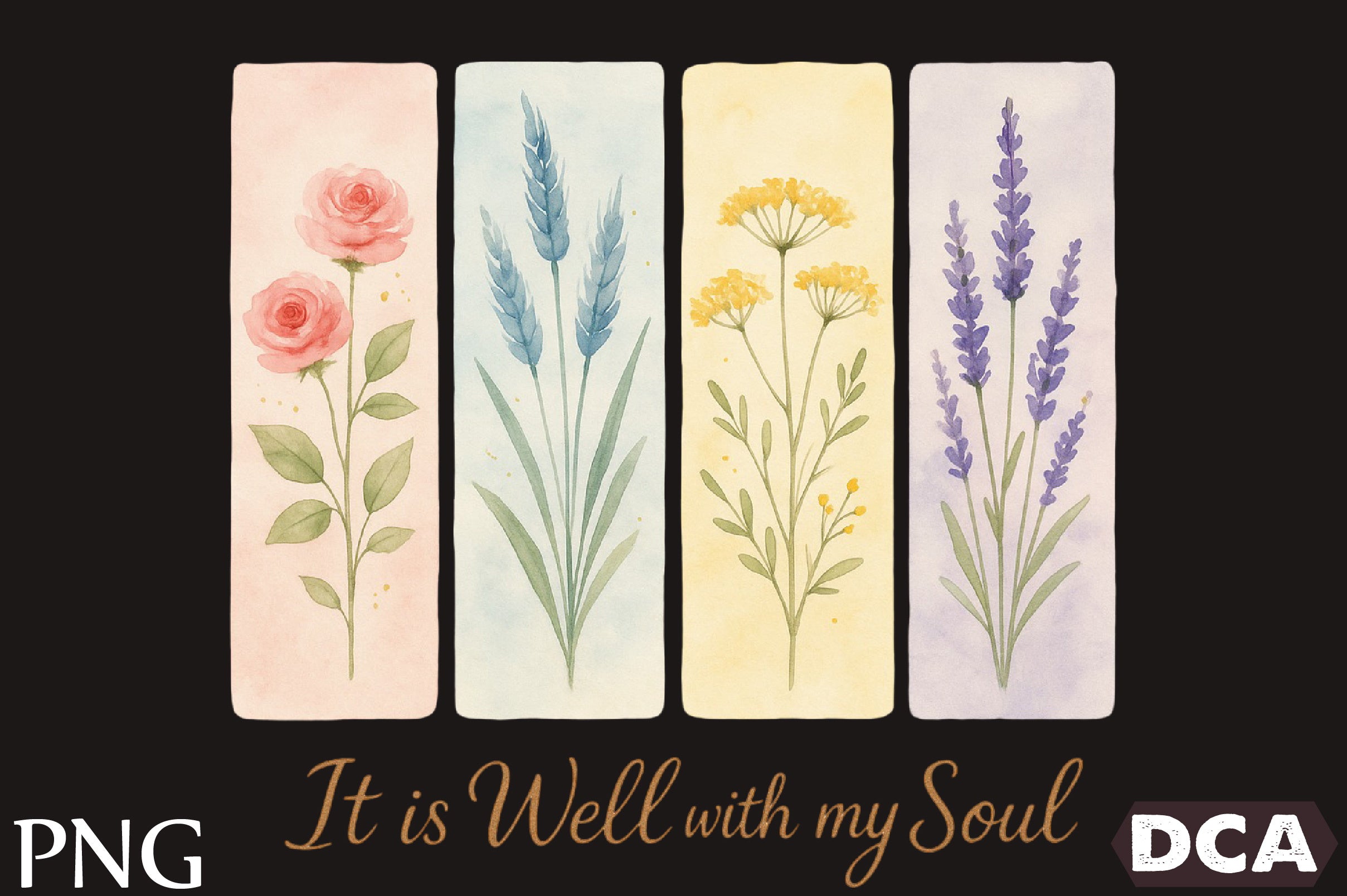 Brushstroke Floral Christian Flower Clipart Bundle