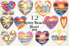 Retro Beach Heart Clipart Bundle