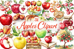 Apples Clipart Bundle 1 - CraftNest - Digital Crafting and Art