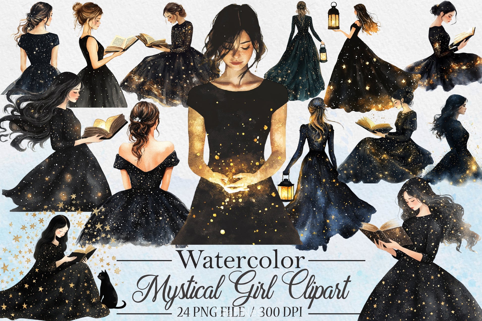 Mystical Girl Clipart Bundle - CraftNest - Digital Crafting and Art