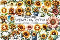 Sunflower Clipart Bundle - CraftNest - Digital Crafting and Art