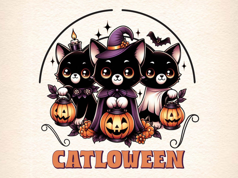 Catloween Halloween Clipart Bundle - CraftNest - Digital Crafting and Art