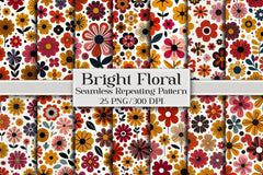 Bright Floral Seamless Pattern - CraftNest - Digital Crafting and Art
