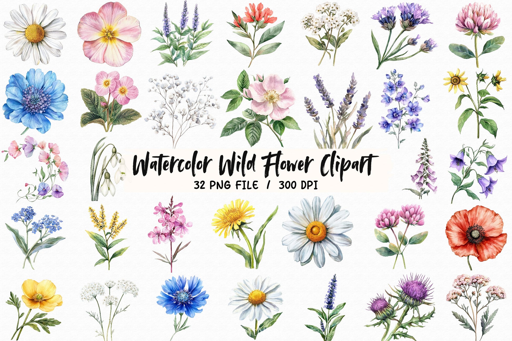 Wild Flower Clipart Bundle - CraftNest - Digital Crafting and Art