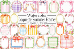 Coquette Summer Frame Clipart Bundle - CraftNest - Digital Crafting and Art