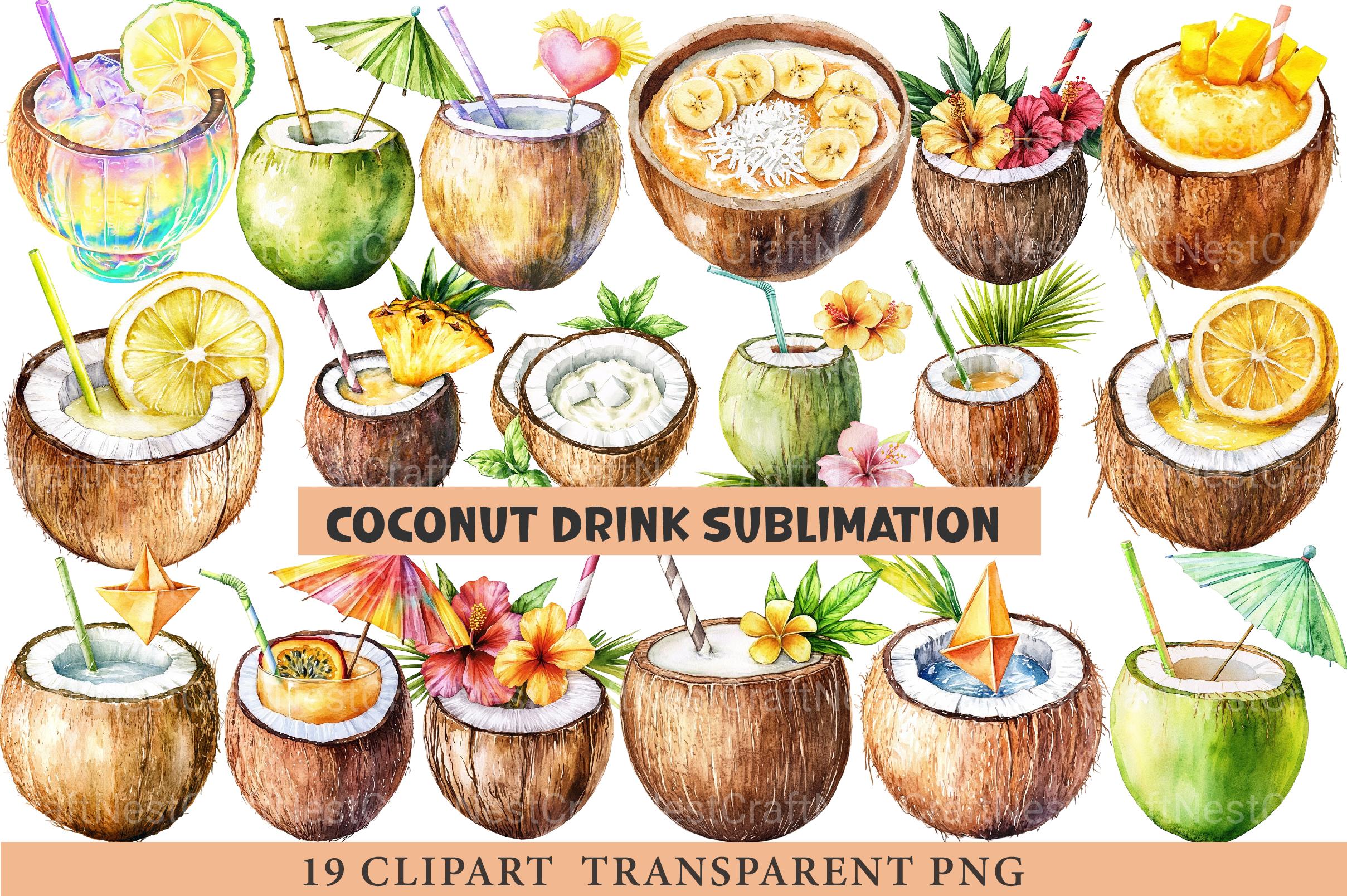 Coconut Drink Clipart - CraftNest - Digital Crafting and Art