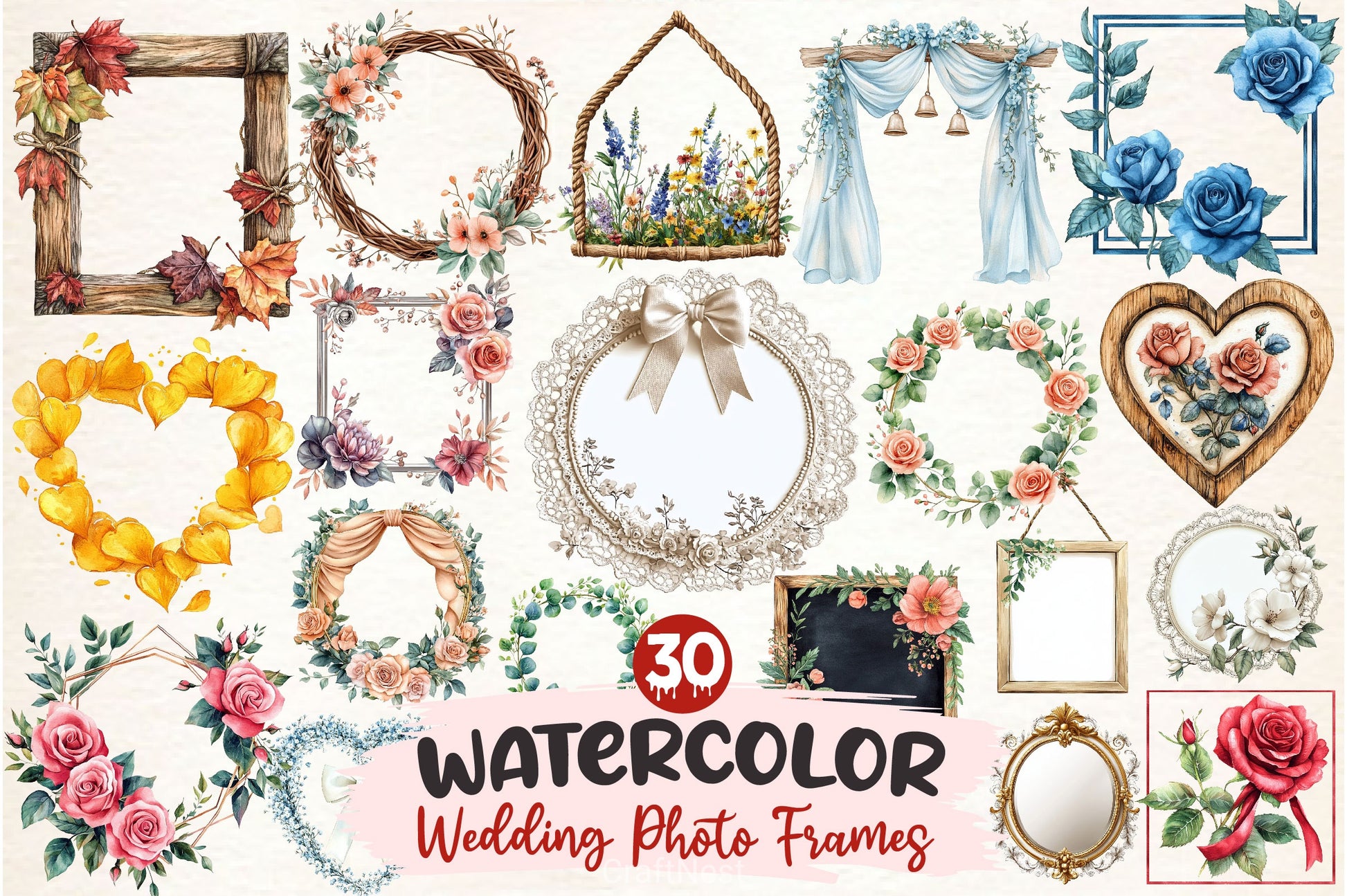 Wedding Photo Frames Clipart Bundle - CraftNest - Digital Crafting and Art