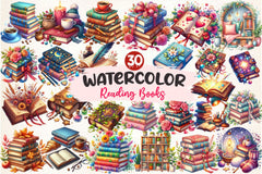 Reading Books Clipart Bundle 4 - CraftNest - Digital Crafting and Art