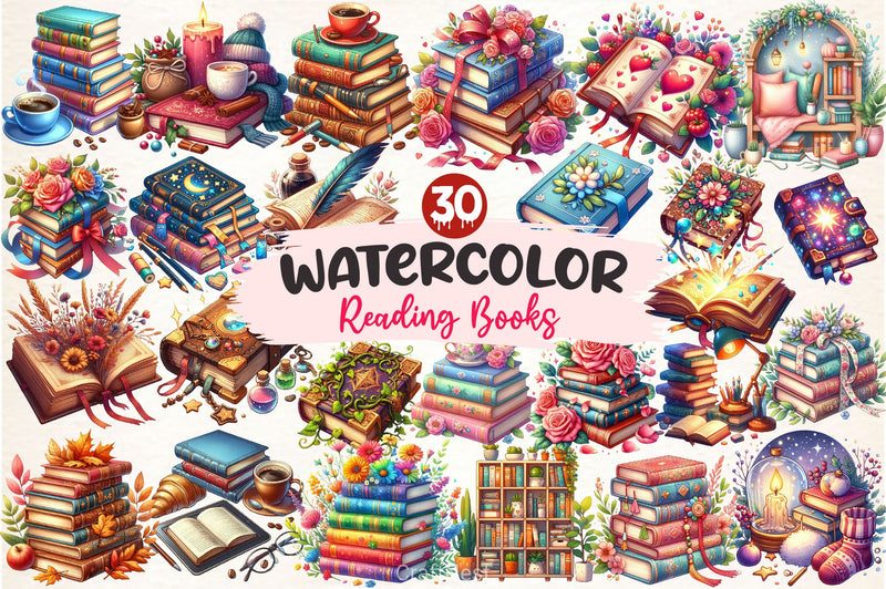 Reading Books Clipart Bundle 4 - CraftNest - Digital Crafting and Art