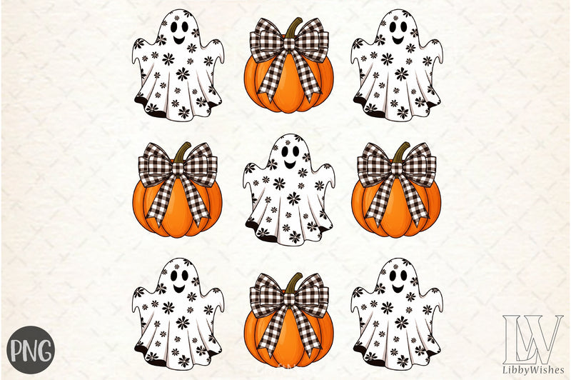 Pumpkins & Ghosts Clipart Bundle - CraftNest - Digital Crafting and Art