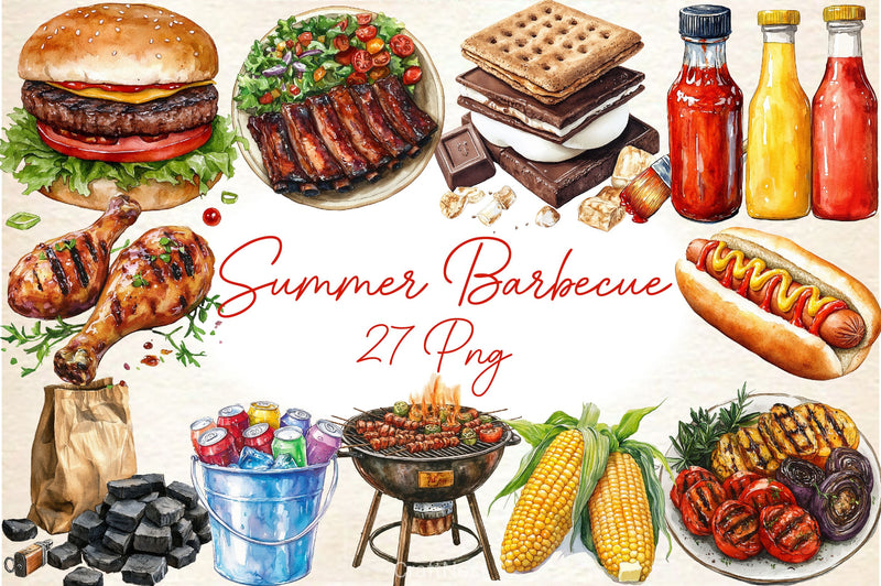 Summer Barbecue Day Clipart Bundle 2 - CraftNest - Digital Crafting and Art