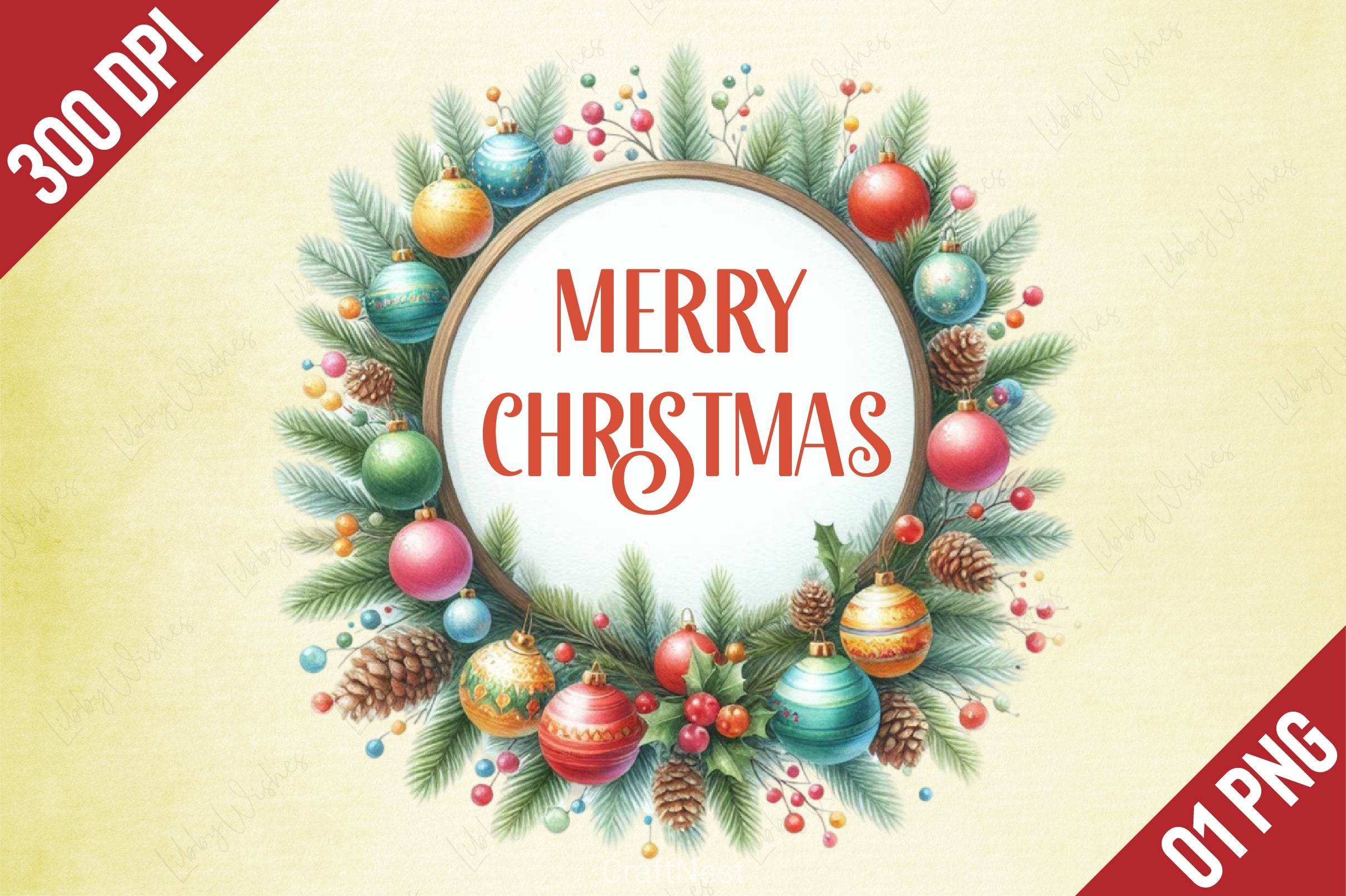 Christmas Wreath Clipart Bundle 7 - CraftNest - Digital Crafting and Art