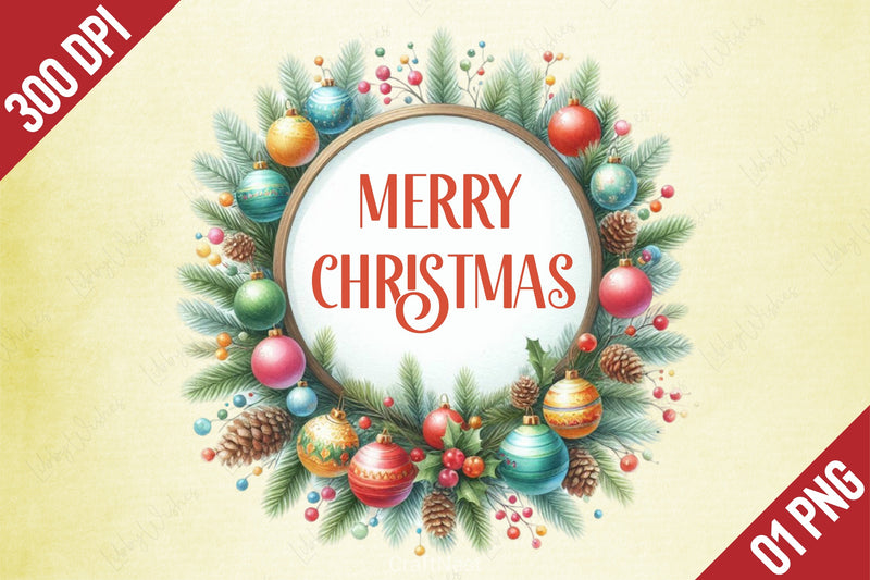 Christmas Wreath Clipart Bundle 7 - CraftNest - Digital Crafting and Art