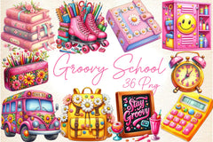 Groovy School Clipart Bundle 3 - CraftNest - Digital Crafting and Art