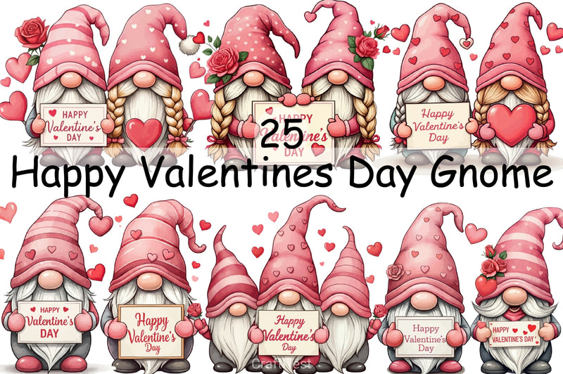 Valentine Gnome Clipart Bundle 6 - CraftNest - Digital Crafting and Art