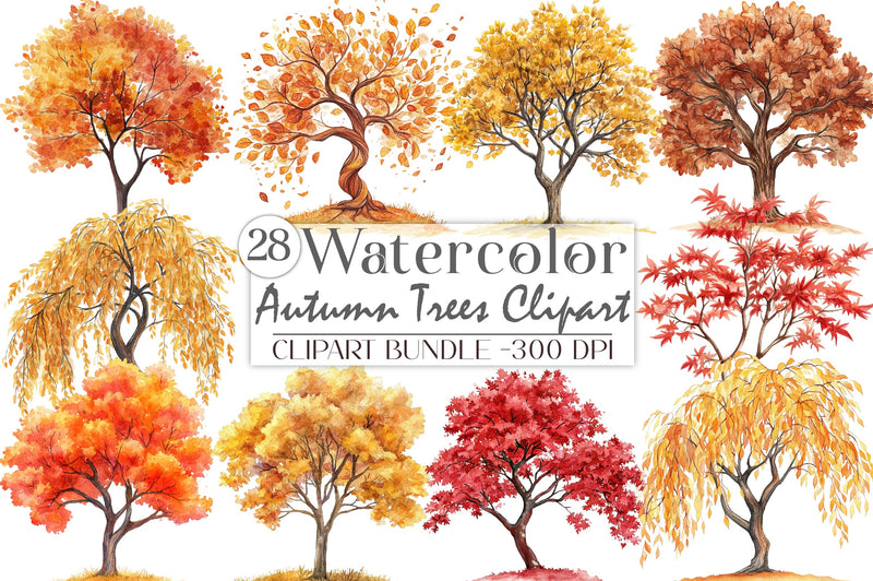 Autumn Trees Clipart Bundle 6 - CraftNest - Digital Crafting and Art