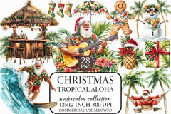 Tropical Aloha Christmas Clipart Bundle - CraftNest - Digital Crafting and Art