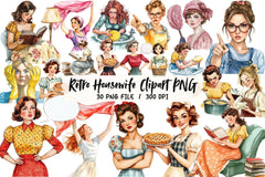Retro Housewife Clipart Bundle - CraftNest - Digital Crafting and Art