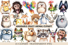 Adorable Crazy Animal Clipart - CraftNest - Digital Crafting and Art