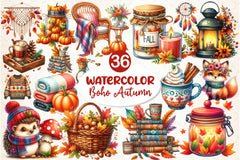 Boho Autumn Clipart Bundle 5 - CraftNest - Digital Crafting and Art