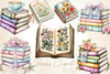 Pastel Cottage Shabby Chic Books Clipart Bundle