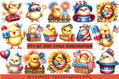 4th of July Chick Sublimation Clipart - CraftNest - Digital Crafting and Art
