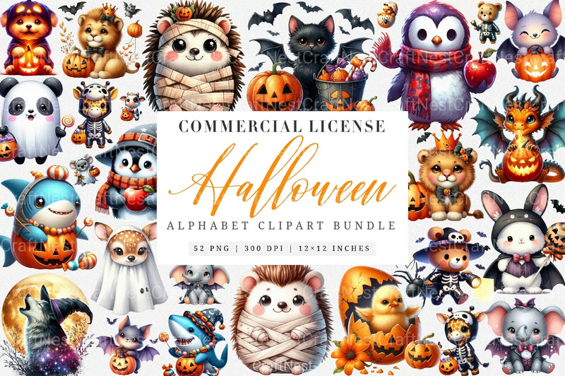 Halloween Animals Clipart Bundle 29 - CraftNest - Digital Crafting and Art