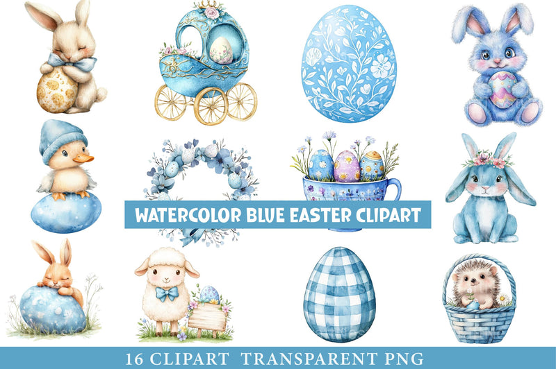 Blue Easter Clipart - CraftNest - Digital Crafting and Art