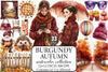 Burgundy Autumn Clipart Bundle 5