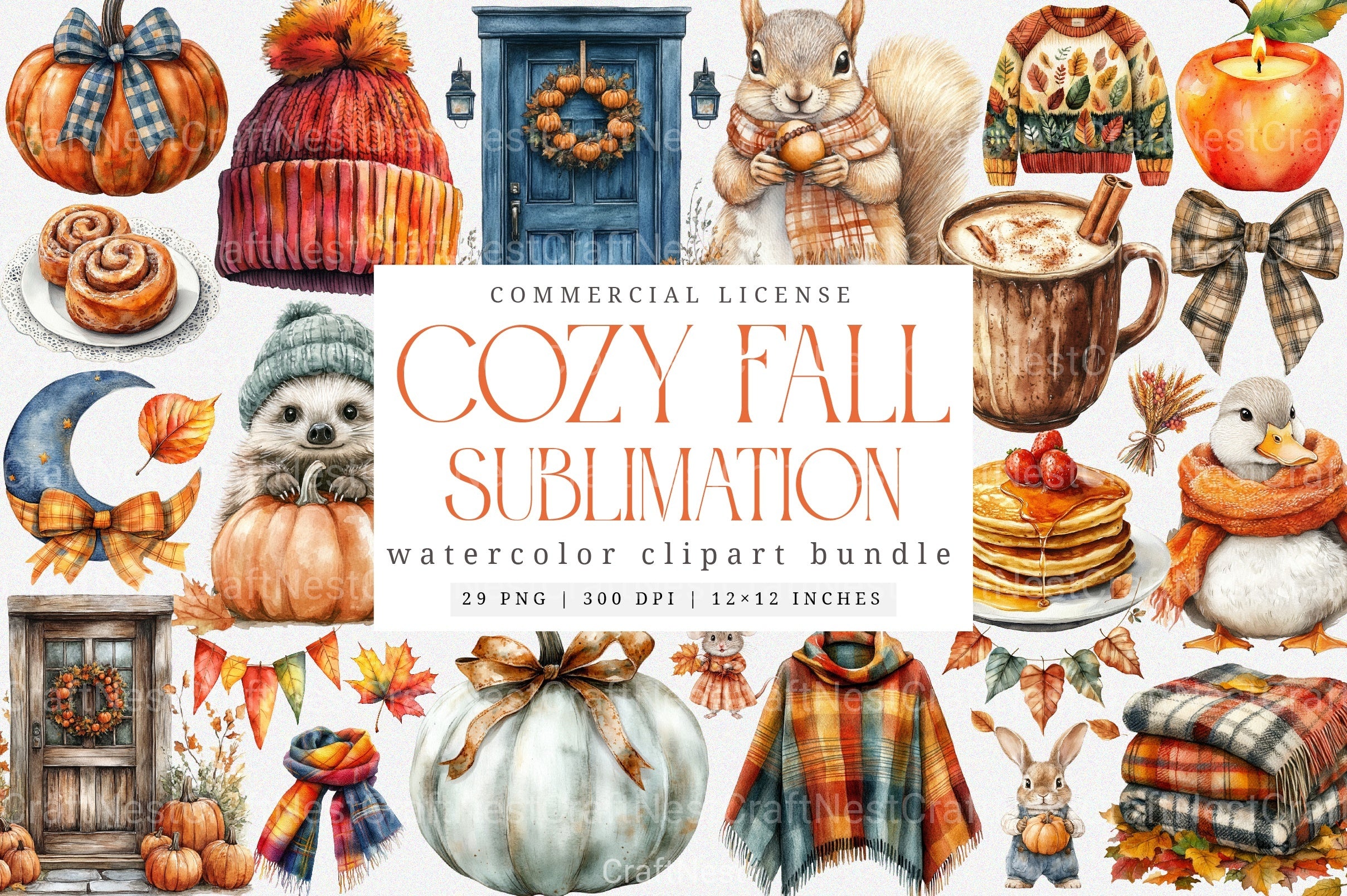 Cozy Fall Clipart Bundle 44 - CraftNest - Digital Crafting and Art
