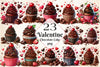 Romantic Chocolate Cupcake Clipart Bundle