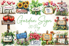 Garden Sign Clipart Bundle - CraftNest - Digital Crafting and Art
