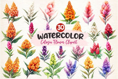 Celosia Flower Clipart Bundle 2 - CraftNest - Digital Crafting and Art