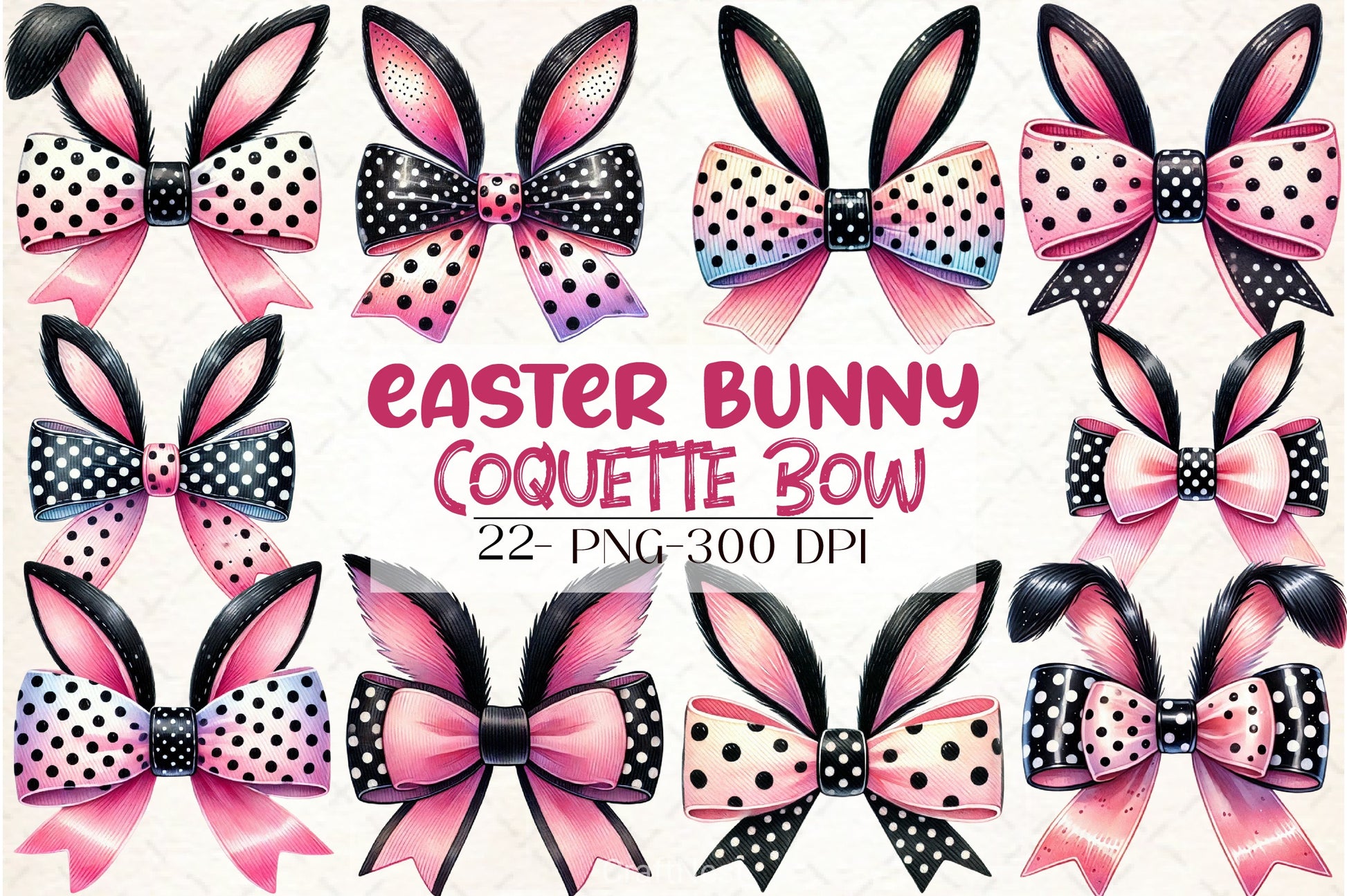 Easter Bunny Bow Clipart Bundle 2 - CraftNest - Digital Crafting and Art