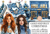 Gold & Blue Christmas Clipart Bundle