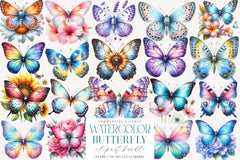 Floral Butterfly Clipart Bundle 56 - CraftNest - Digital Crafting and Art