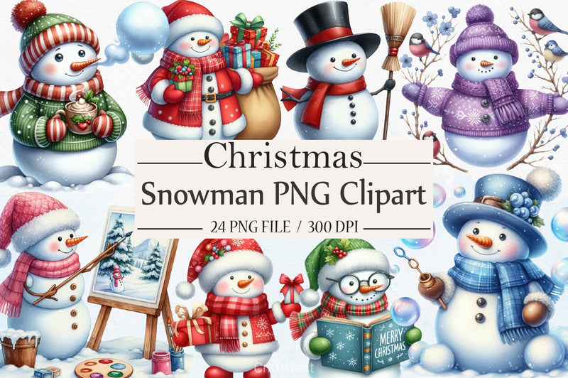 Christmas Snowman Clipart Bundle 11 - CraftNest - Digital Crafting and Art