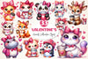 Animals Valentine Coffee Clipart Bundle 2