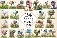 Spring Mailbox Clipart Bundle 2 - CraftNest - Digital Crafting and Art