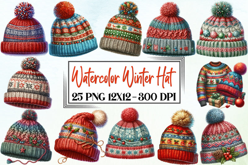 Winter Hat Set Clipart Bundle - CraftNest - Digital Crafting and Art